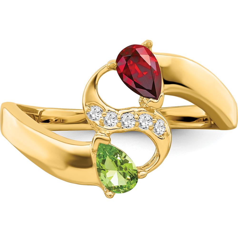 14K Yellow Gold Family Ring with Round Cut Diamonds - 0.057 Carat Total Diamond Weight by Monteluci Fine Jewelry