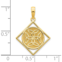 14K Yellow Gold Fancy Celtic Knot Pendant with Textured Finish by Oro Pregiato