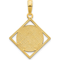 14K Yellow Gold Fancy Celtic Knot Pendant with Textured Finish by Oro Pregiato