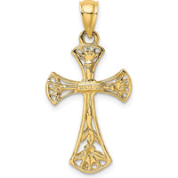 14K Yellow Gold Fancy Crucifix Charm Pendant - 31.35mm Length by Oro Pregiato