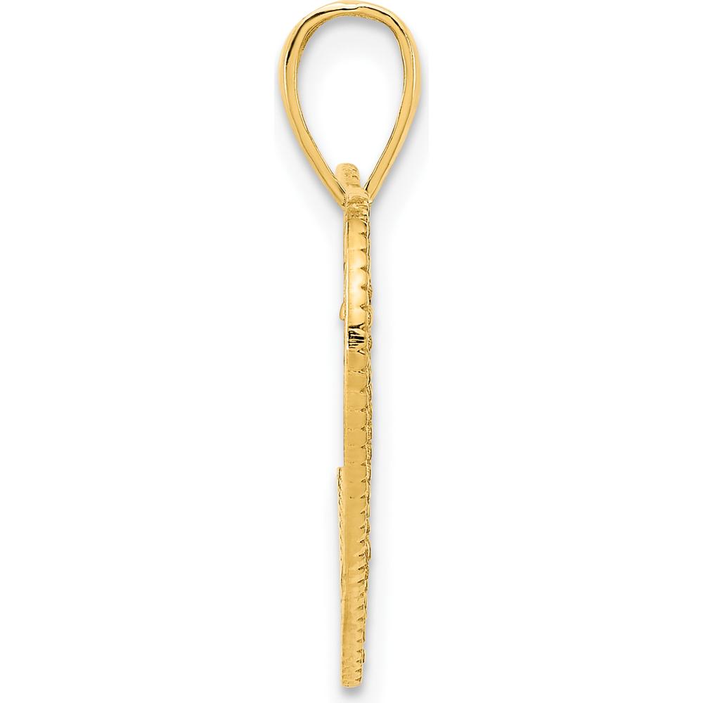 14K Yellow Gold Fancy Cut-out Heart Pendant with Polished Finish - 18.94mm by Oro Pregiato