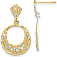 14K Yellow Gold Fancy Diamond-Cut Post Dangle Earrings - Polished Finish by 0