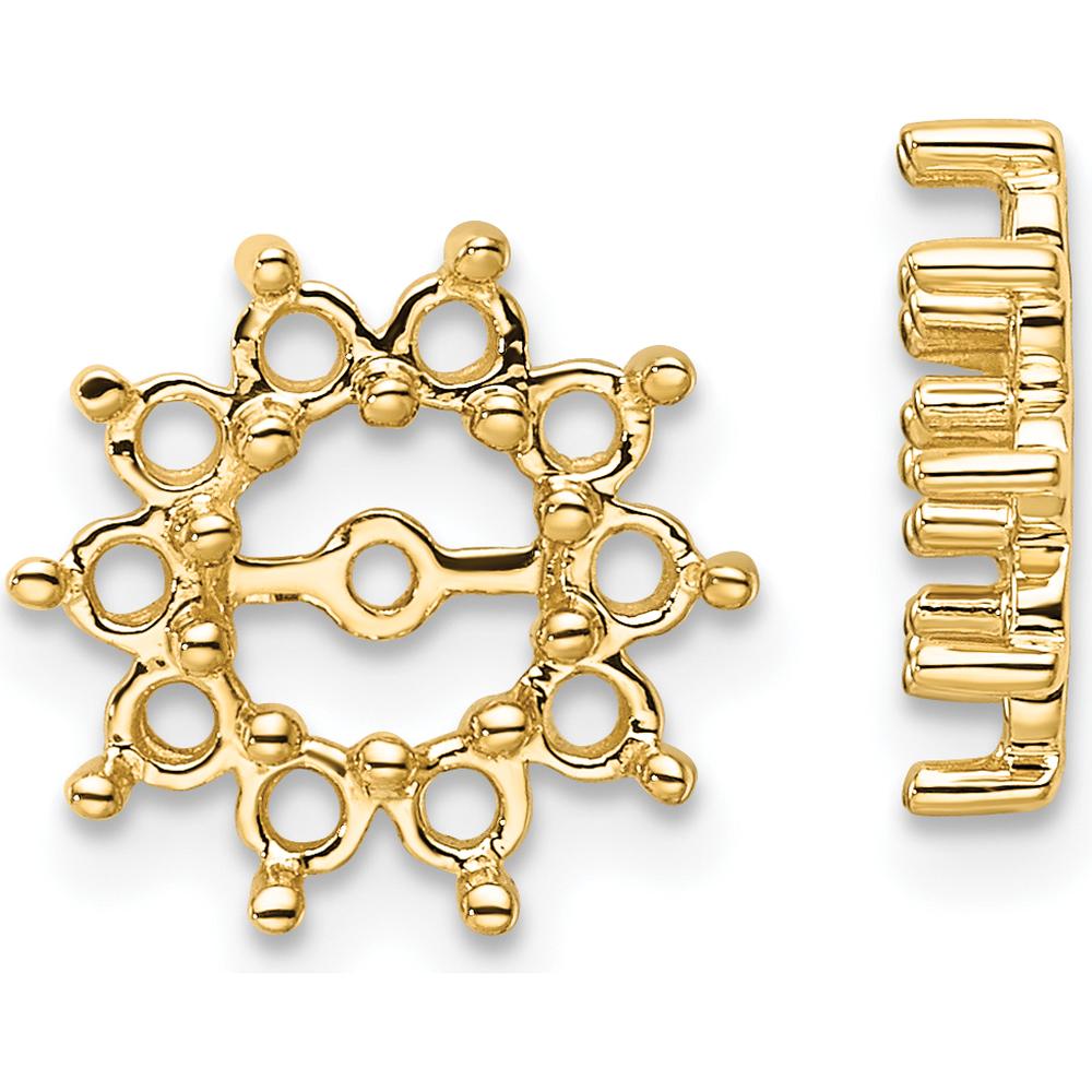 14K Yellow Gold Fancy Diamond Earring Jacket Mountings - 0.05 Carats Total Diamond Weight by Monteluci Fine Jewelry