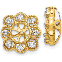 14K Yellow Gold Fancy Diamond Earring Jackets with 16 Round-Cut Diamonds - 0.24 Carats Total Diamond Weight by Monteluci Fine Jewelry