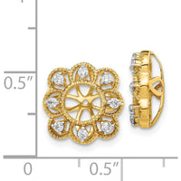 14K Yellow Gold Fancy Diamond Earring Jackets with 16 Round-Cut Diamonds - 0.24 Carats Total Diamond Weight by Monteluci Fine Jewelry