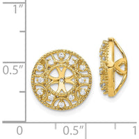 14K Yellow Gold Fancy Diamond Earring Jackets with Cluster Set Round Diamonds - 0.01 Carats Total Diamond Weight by Monteluci Fine Jewelry