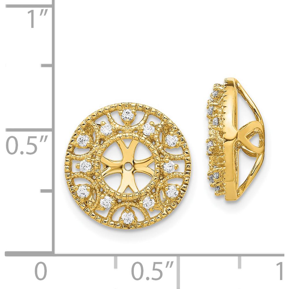 14K Yellow Gold Fancy Diamond Earring Jackets with Cluster Set Round Diamonds - 0.01 Carats Total Diamond Weight by Monteluci Fine Jewelry