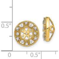 14K Yellow Gold Fancy Diamond Earring Jackets with Cluster Set Round Diamonds - 0.016 Carats Total Diamond Weight by Monteluci Fine Jewelry