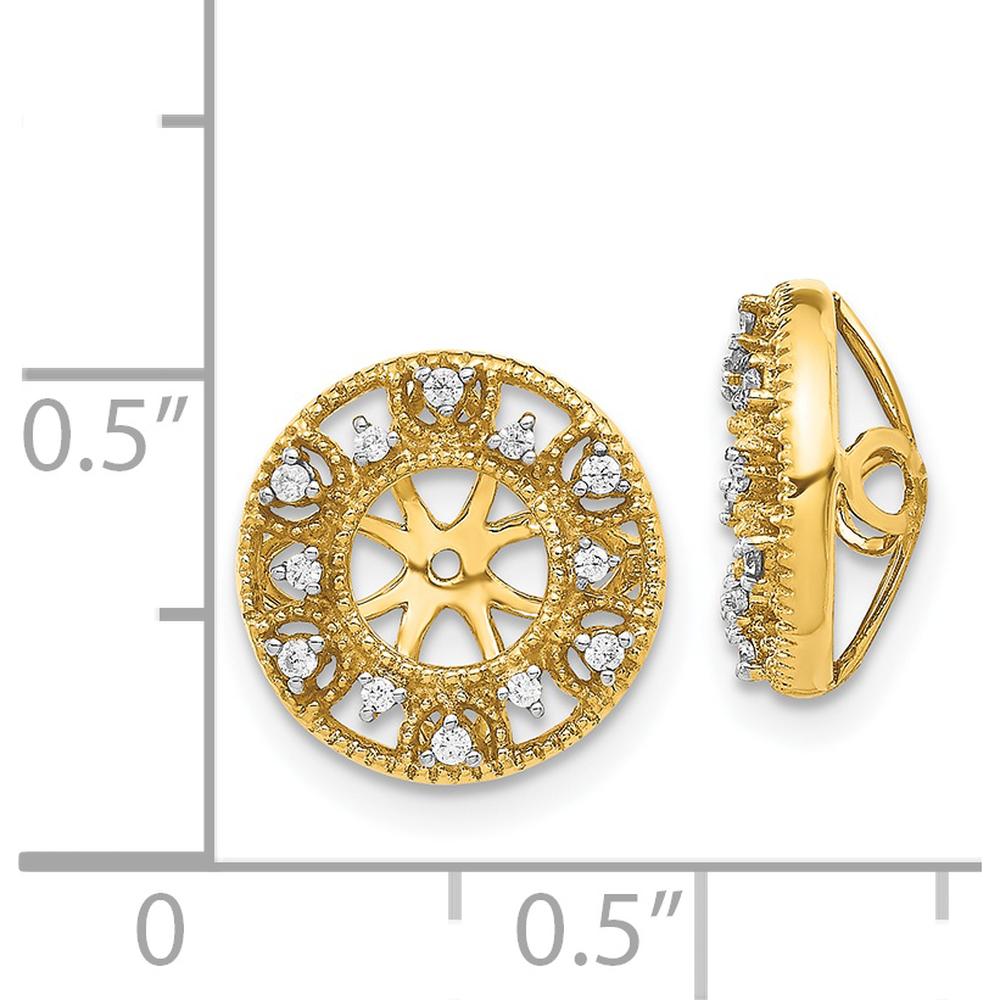 14K Yellow Gold Fancy Diamond Earring Jackets with Cluster Set Round Diamonds - 0.016 Carats Total Diamond Weight by Monteluci Fine Jewelry