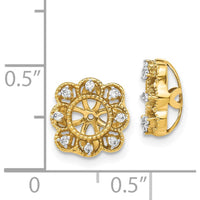 14K Yellow Gold Fancy Diamond Earring Jackets with Round-Cut Diamonds - 0.096 Carats Total Diamond Weight by Monteluci Fine Jewelry
