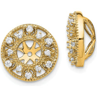 14K Yellow Gold Fancy Diamond Earring Jackets with Round Natural Diamonds - 0.02 Carats Total Diamond Weight by Monteluci Fine Jewelry