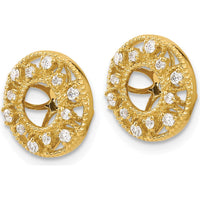 14K Yellow Gold Fancy Diamond Earring Jackets with Round Natural Diamonds - 0.02 Carats Total Diamond Weight by Monteluci Fine Jewelry