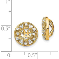 14K Yellow Gold Fancy Diamond Earring Jackets with Round Natural Diamonds - 0.02 Carats Total Diamond Weight by Monteluci Fine Jewelry