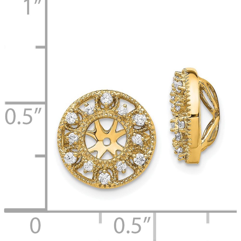 14K Yellow Gold Fancy Diamond Earring Jackets with Round Natural Diamonds - 0.02 Carats Total Diamond Weight by Monteluci Fine Jewelry