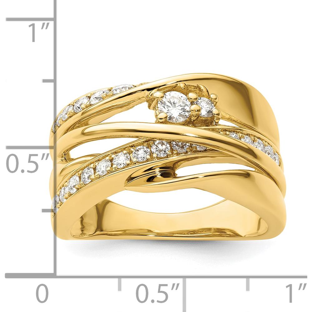 14K Yellow Gold Fancy Diamond Ring with Round Diamonds - 0.365 Carat Total Diamond Weight by 0