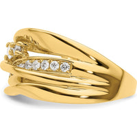 14K Yellow Gold Fancy Diamond Ring with Round Diamonds - 0.365 Carat Total Diamond Weight by 0