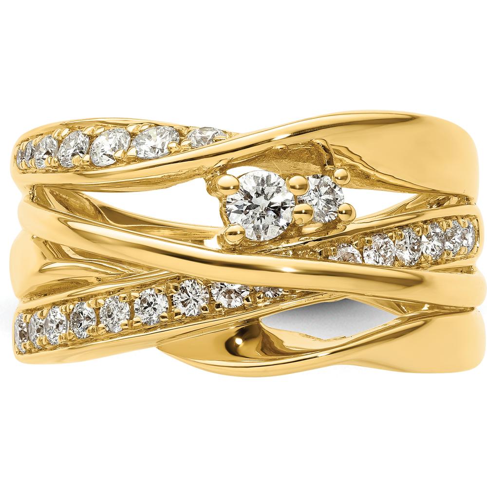 14K Yellow Gold Fancy Diamond Ring with Round Diamonds - 0.365 Carat Total Diamond Weight by 0