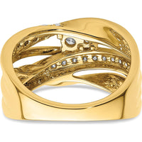 14K Yellow Gold Fancy Diamond Ring with Round Diamonds - 0.365 Carat Total Diamond Weight by 0