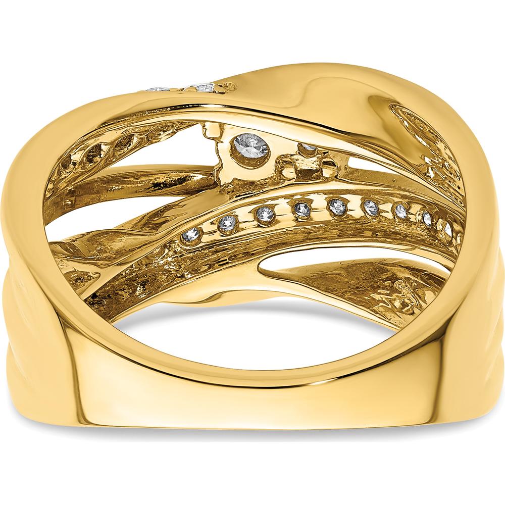 14K Yellow Gold Fancy Diamond Ring with Round Diamonds - 0.365 Carat Total Diamond Weight by 0