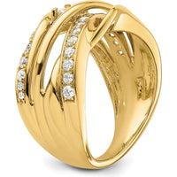 14K Yellow Gold Fancy Diamond Ring with Round Diamonds - 0.365 Carat Total Diamond Weight by 0