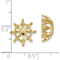 14K Yellow Gold Fancy Earring Jacket Mountings for Round Stones - 0.04 Carats Total Diamond Weight by Monteluci Fine Jewelry