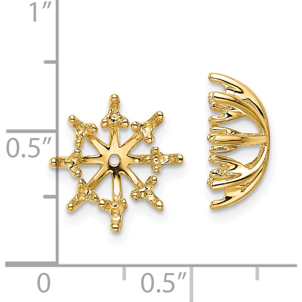 14K Yellow Gold Fancy Earring Jacket Mountings for Round Stones - 0.04 Carats Total Diamond Weight by Monteluci Fine Jewelry