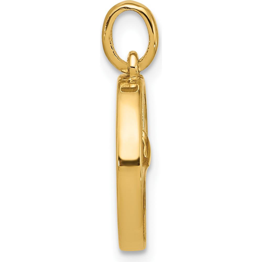 14K Yellow Gold Fancy Epoxy Waffle with Bite Missing Charm - Playful Themed Pendant by Oro Pregiato