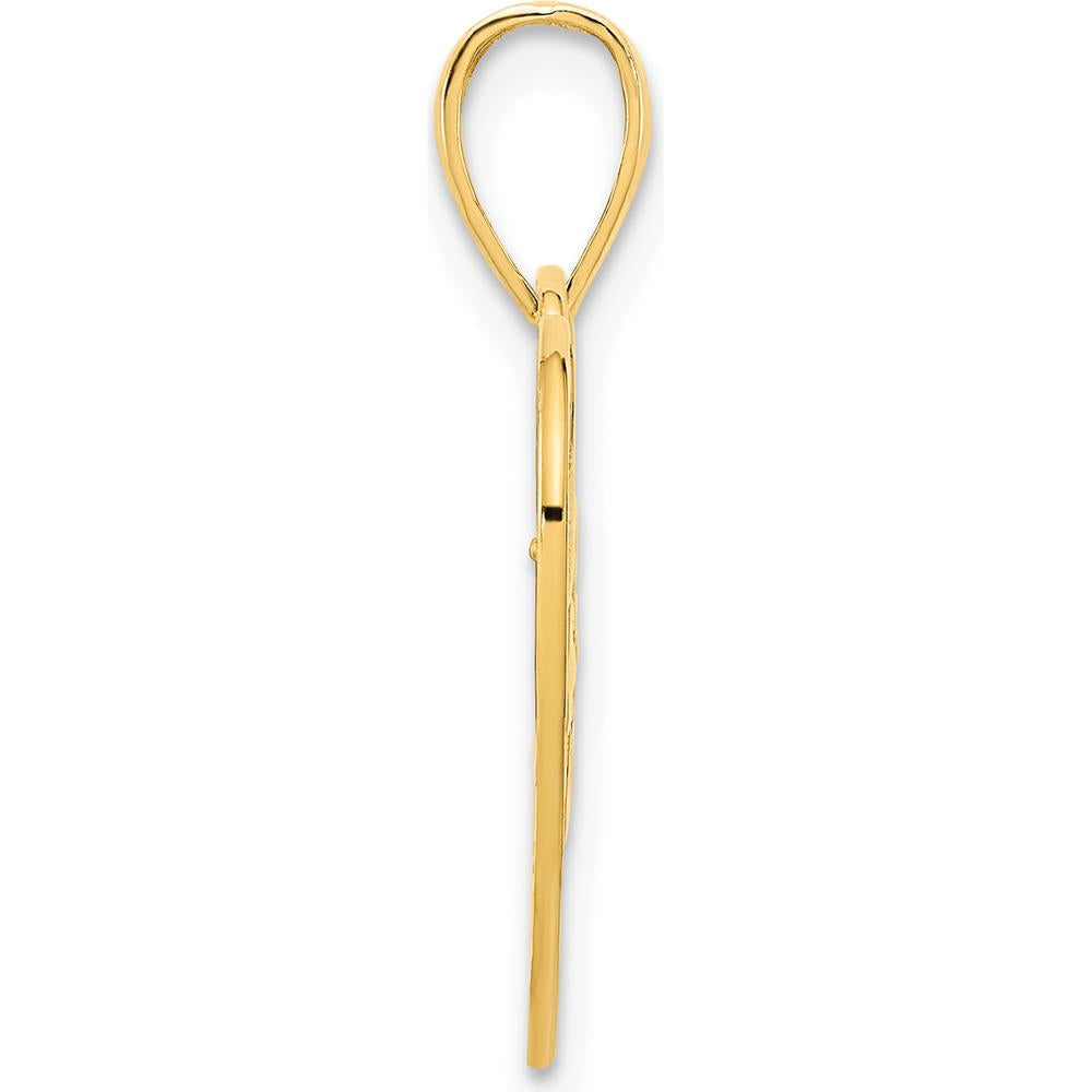 14K Yellow Gold Fancy Filigree Heart Pendant - 19.04mm Width by Oro Pregiato