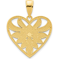 14K Yellow Gold Fancy Filigree Heart Pendant - 19.04mm Width by Oro Pregiato