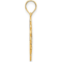 14K Yellow Gold Fancy Fleur de Lis Pendant - Polished Finish by Oro Pregiato