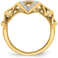 14K Yellow Gold Fancy Geometric Diamond Ring with Natural Round Diamonds - 0.05 Carat Total Diamond Weight by 0