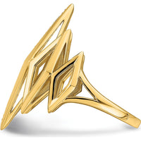 14K Yellow Gold Fancy Geometric Diamond Ring with Natural Round Diamonds - 0.05 Carat Total Diamond Weight by 0