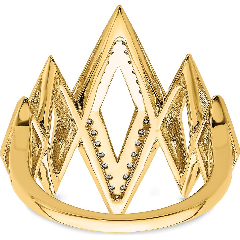 14K Yellow Gold Fancy Geometric Diamond Ring with Natural Round Diamonds - 0.05 Carat Total Diamond Weight by 0