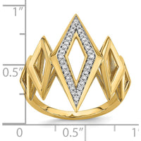 14K Yellow Gold Fancy Geometric Diamond Ring with Natural Round Diamonds - 0.05 Carat Total Diamond Weight by 0