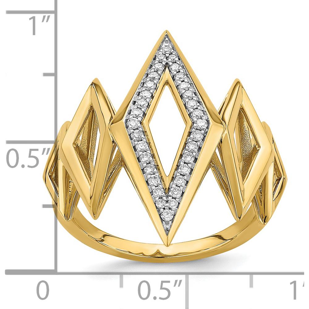 14K Yellow Gold Fancy Geometric Diamond Ring with Natural Round Diamonds - 0.05 Carat Total Diamond Weight by 0