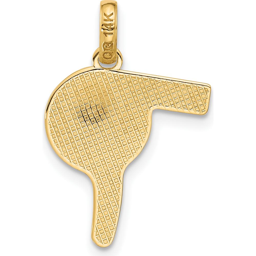 14K Yellow Gold Fancy Hairdryer Charm - Polished 18.55mm Length by Oro Pregiato