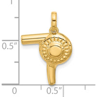 14K Yellow Gold Fancy Hairdryer Charm - Polished 18.55mm Length by Oro Pregiato
