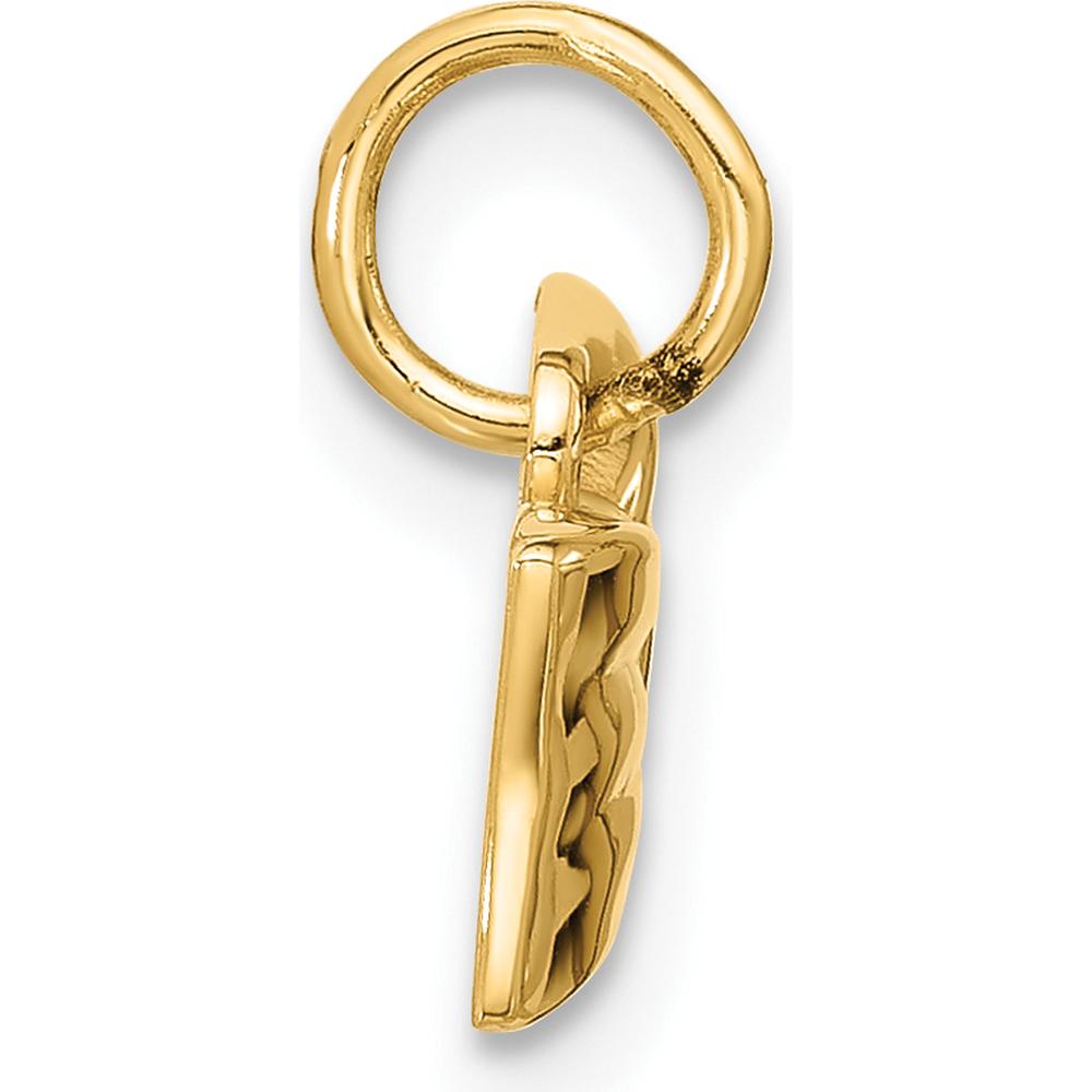 14K Yellow Gold Fancy Half Hair Bow Pendant - Polished Finish by Oro Pregiato
