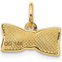 14K Yellow Gold Fancy Half Hair Bow Pendant - Polished Finish by Oro Pregiato