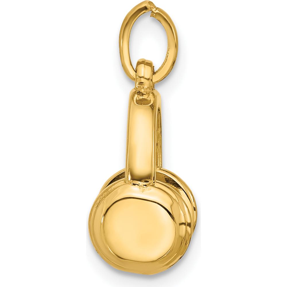 14K Yellow Gold Fancy Headphones Charm - Music Inspired Pendant by Oro Pregiato