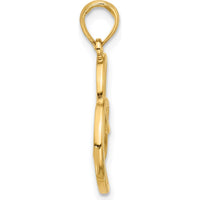 14K Yellow Gold Fancy Infinity Heart Pendant - Polished Finish by Oro Pregiato
