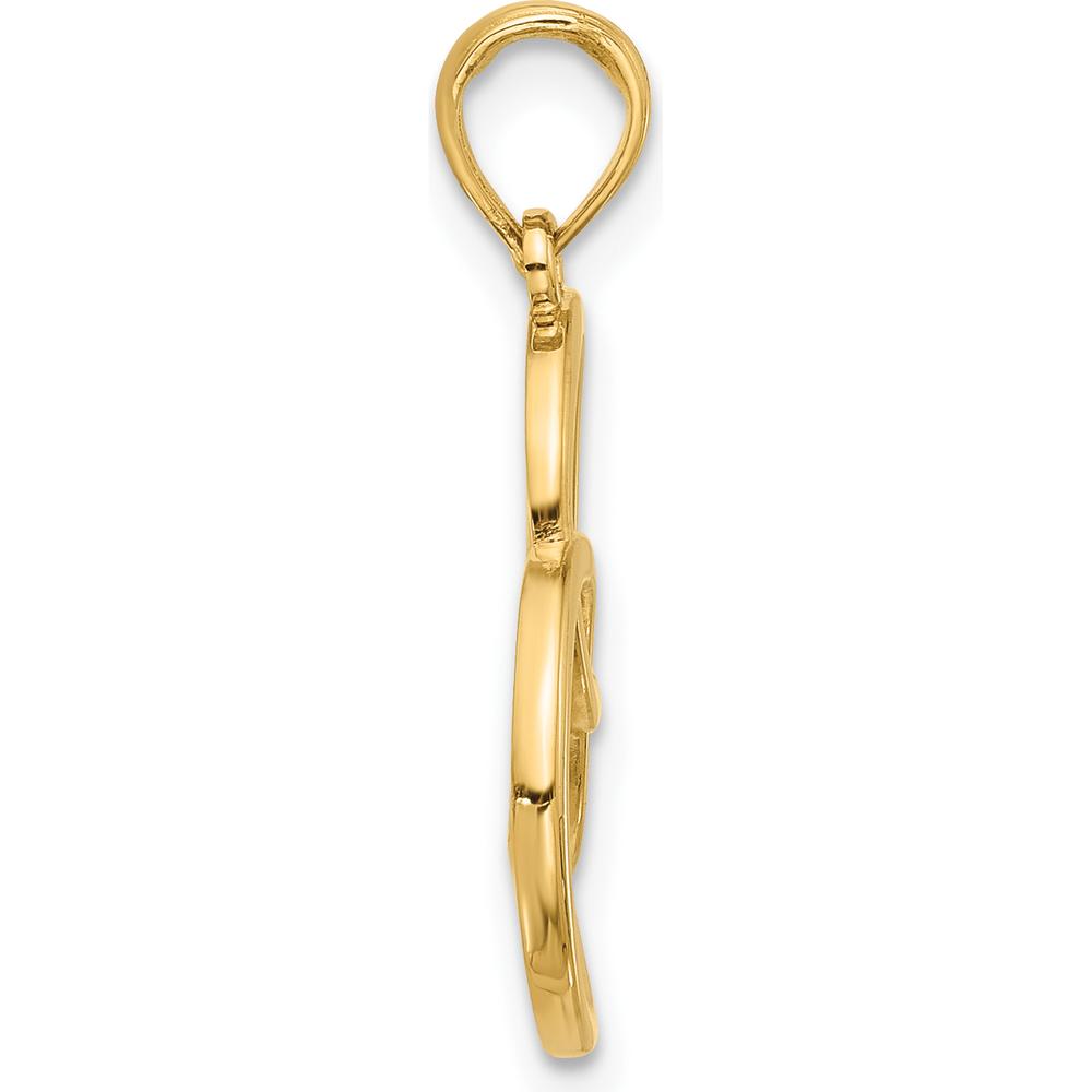 14K Yellow Gold Fancy Infinity Heart Pendant - Polished Finish by Oro Pregiato