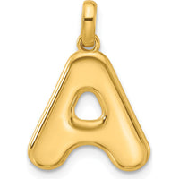 14K Yellow Gold Fancy Letter A Pendant - Personalized Initial Jewelry by Oro Pregiato