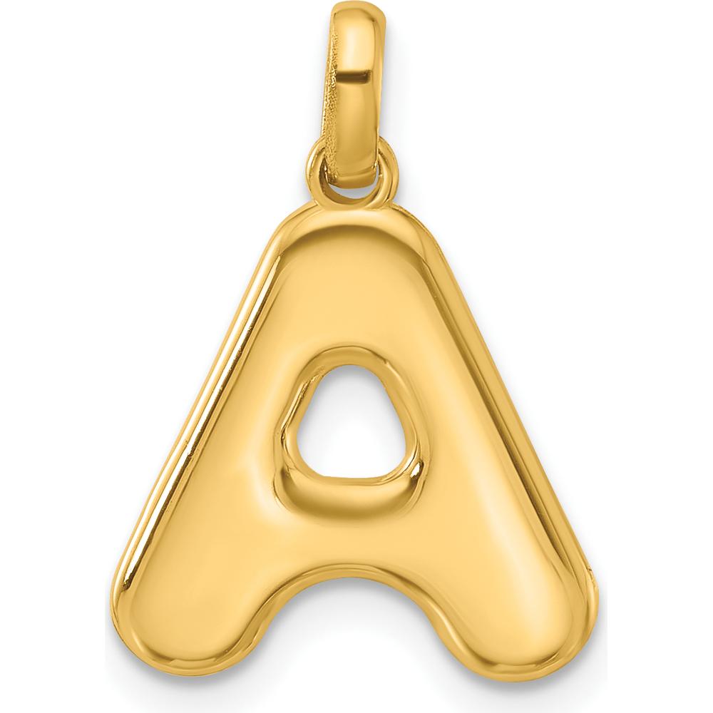 14K Yellow Gold Fancy Letter A Pendant - Personalized Initial Jewelry by Oro Pregiato