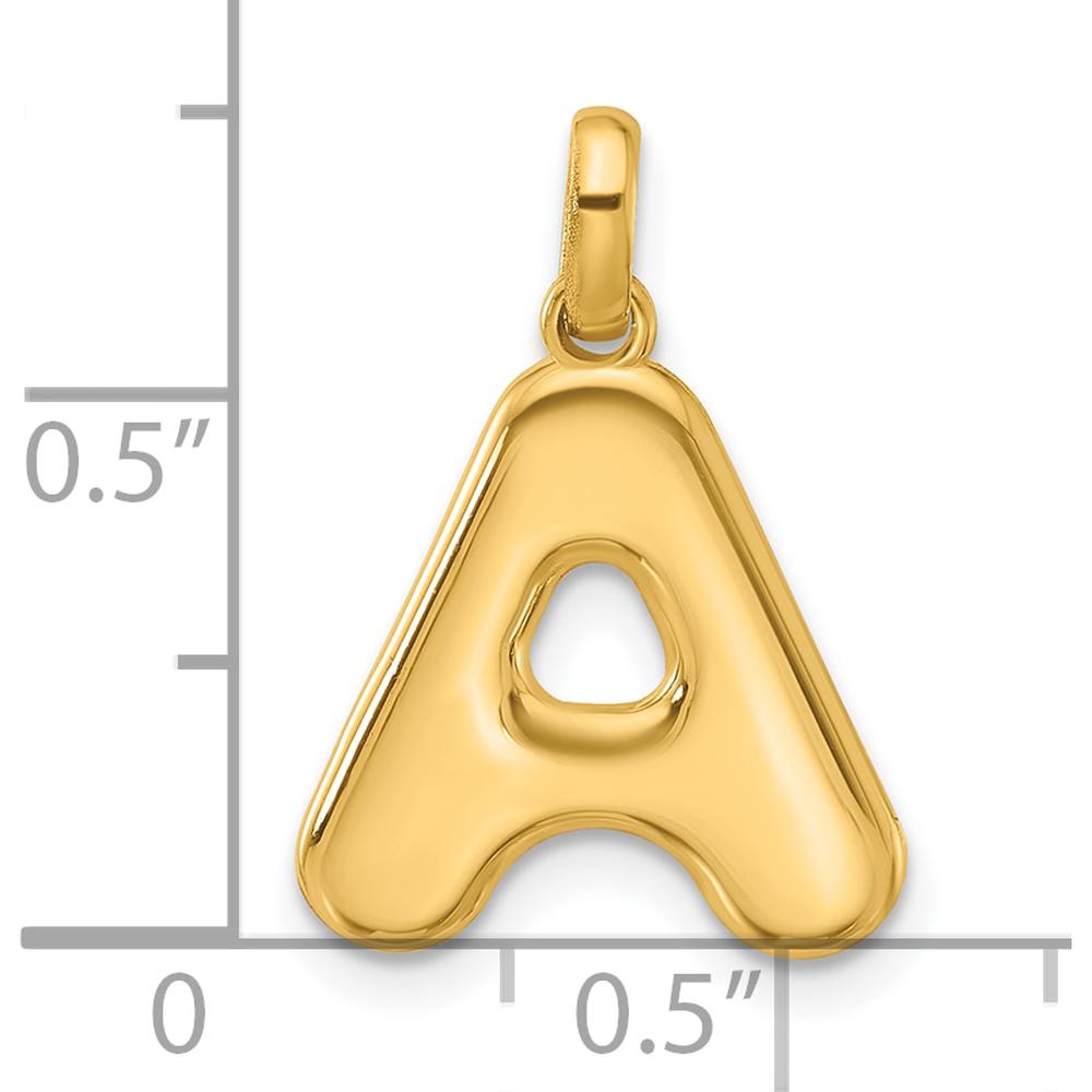 14K Yellow Gold Fancy Letter A Pendant - Personalized Initial Jewelry by Oro Pregiato
