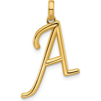 14K Yellow Gold Fancy Letter A Pendant - Polished Finish by Oro Pregiato