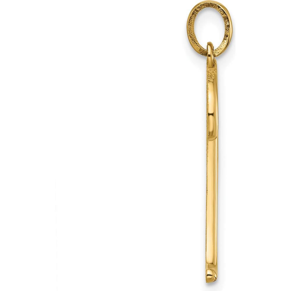 14K Yellow Gold Fancy Letter A Pendant - Polished Finish by Oro Pregiato