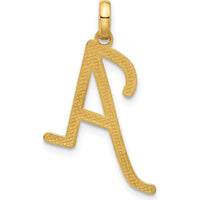 14K Yellow Gold Fancy Letter A Pendant - Polished Finish by Oro Pregiato