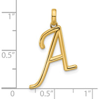 14K Yellow Gold Fancy Letter A Pendant - Polished Finish by Oro Pregiato