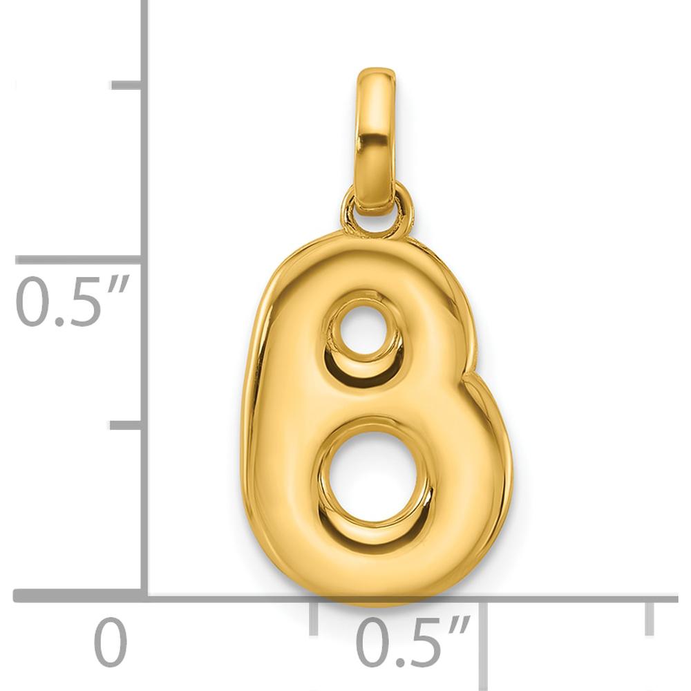 14K Yellow Gold Fancy Letter B Pendant - Sculptural and Elegant Personalized Design by Oro Pregiato